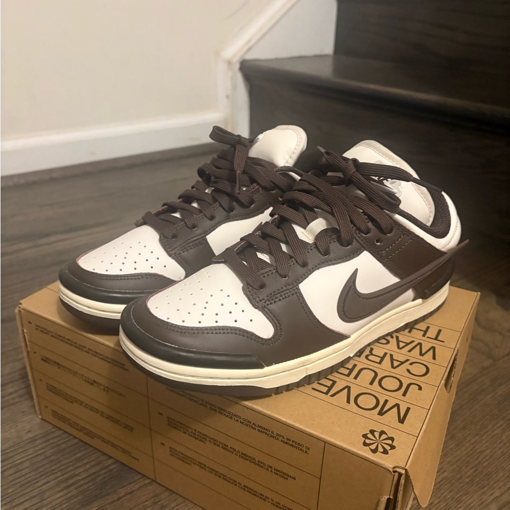 Nike Chocolate Brown and Cream dunk Sneakers